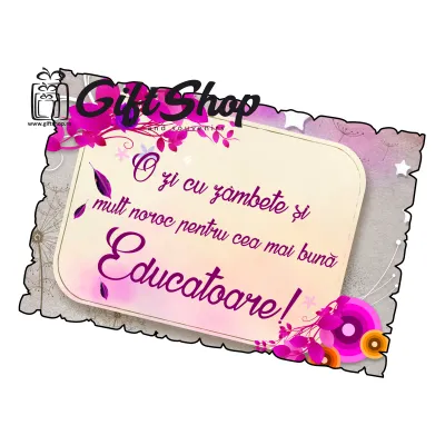 O zi cu zambete pentru cea mai buna educatoare, magnet frigider mgs121